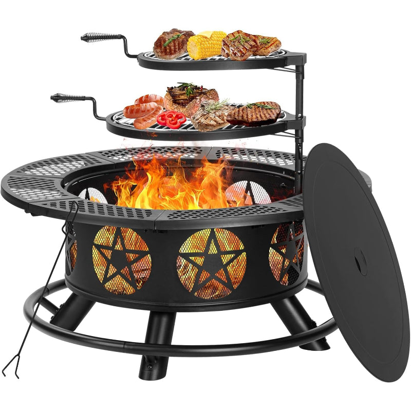 36" Fire Pit with Grills & Lid