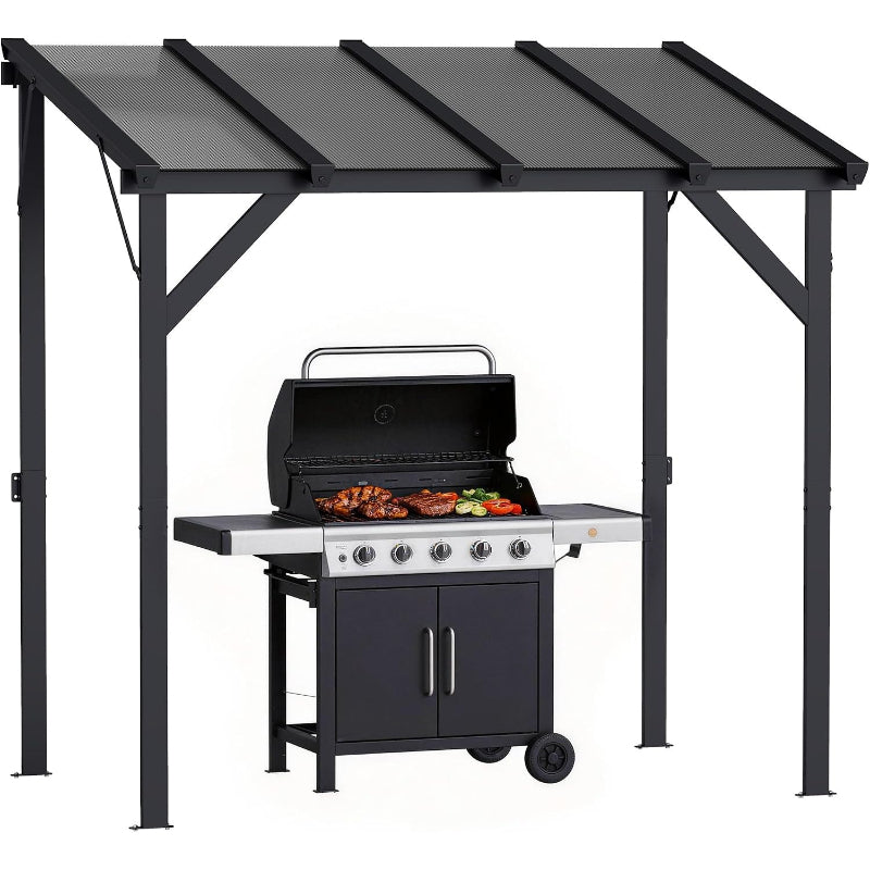 8'x5' Lean-to Hardtop Grill Gazebo