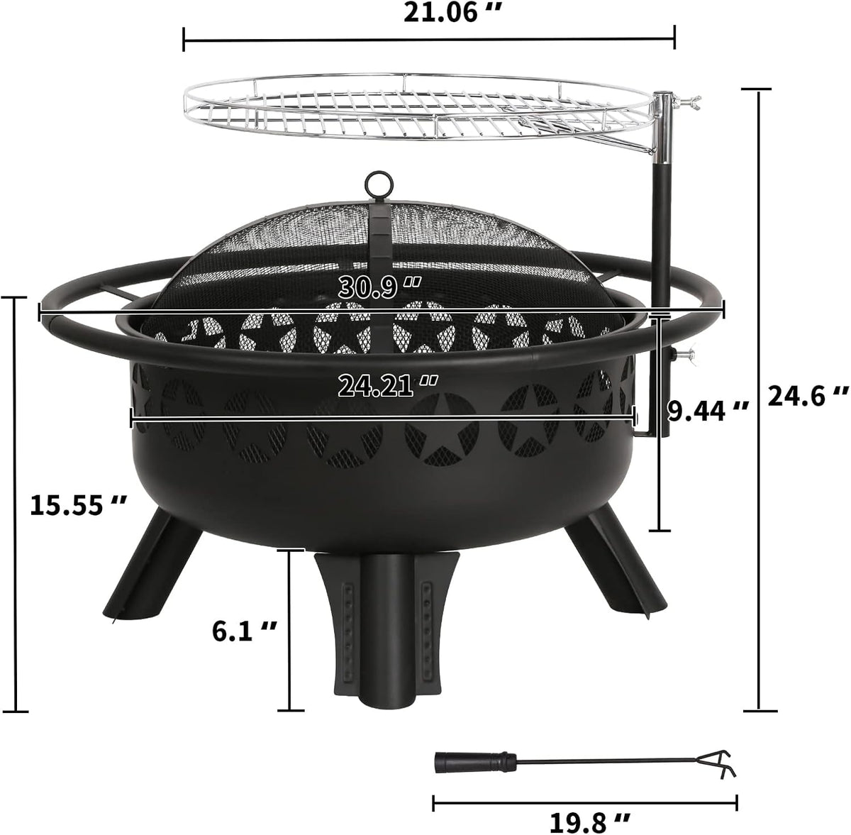 31" 2-in-1 Fire Pit