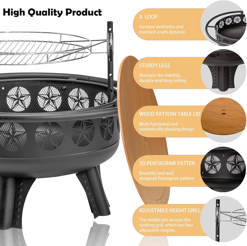 32" 3-in-1 Fire Pit
