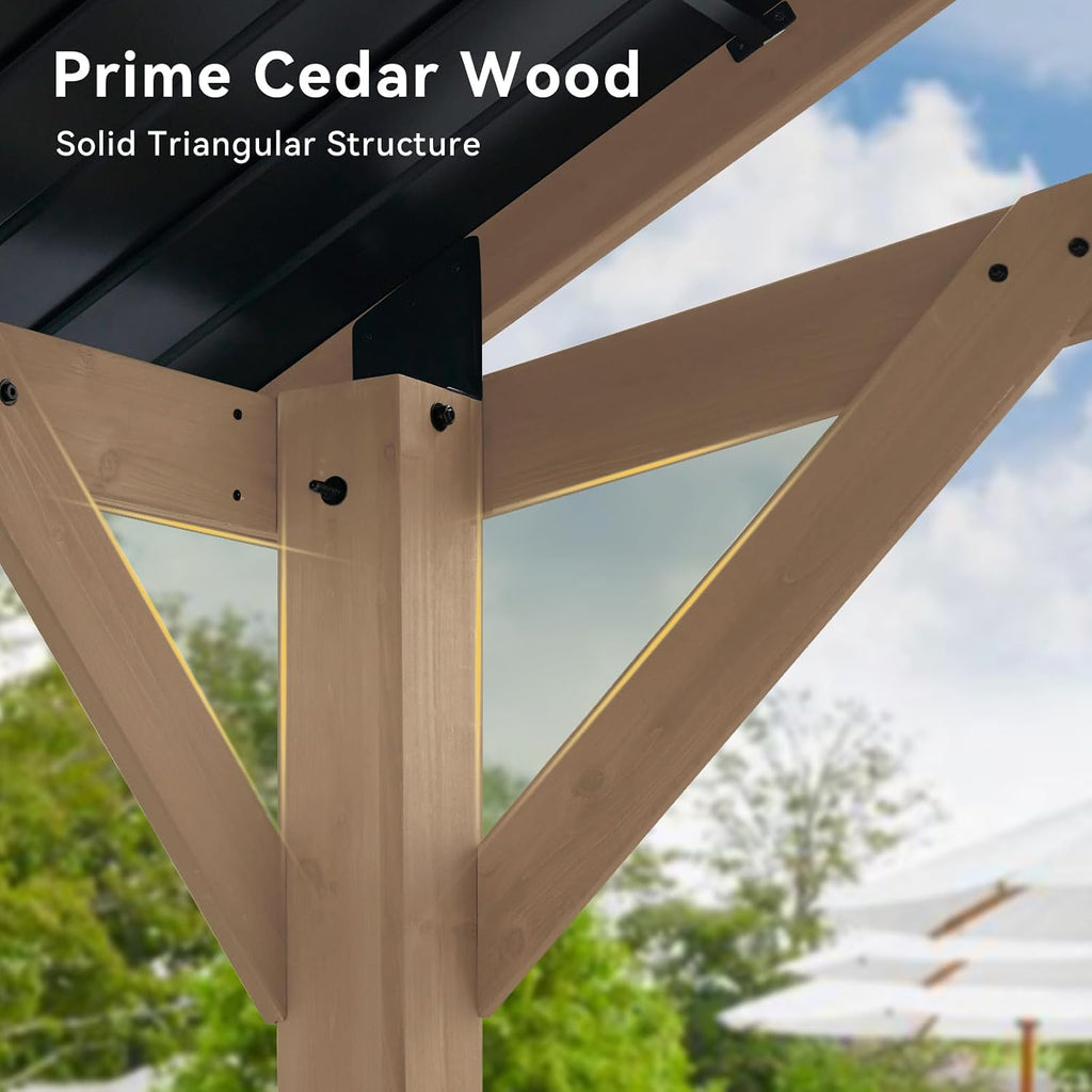 12'x20' Wood Steel Roof Gazebo