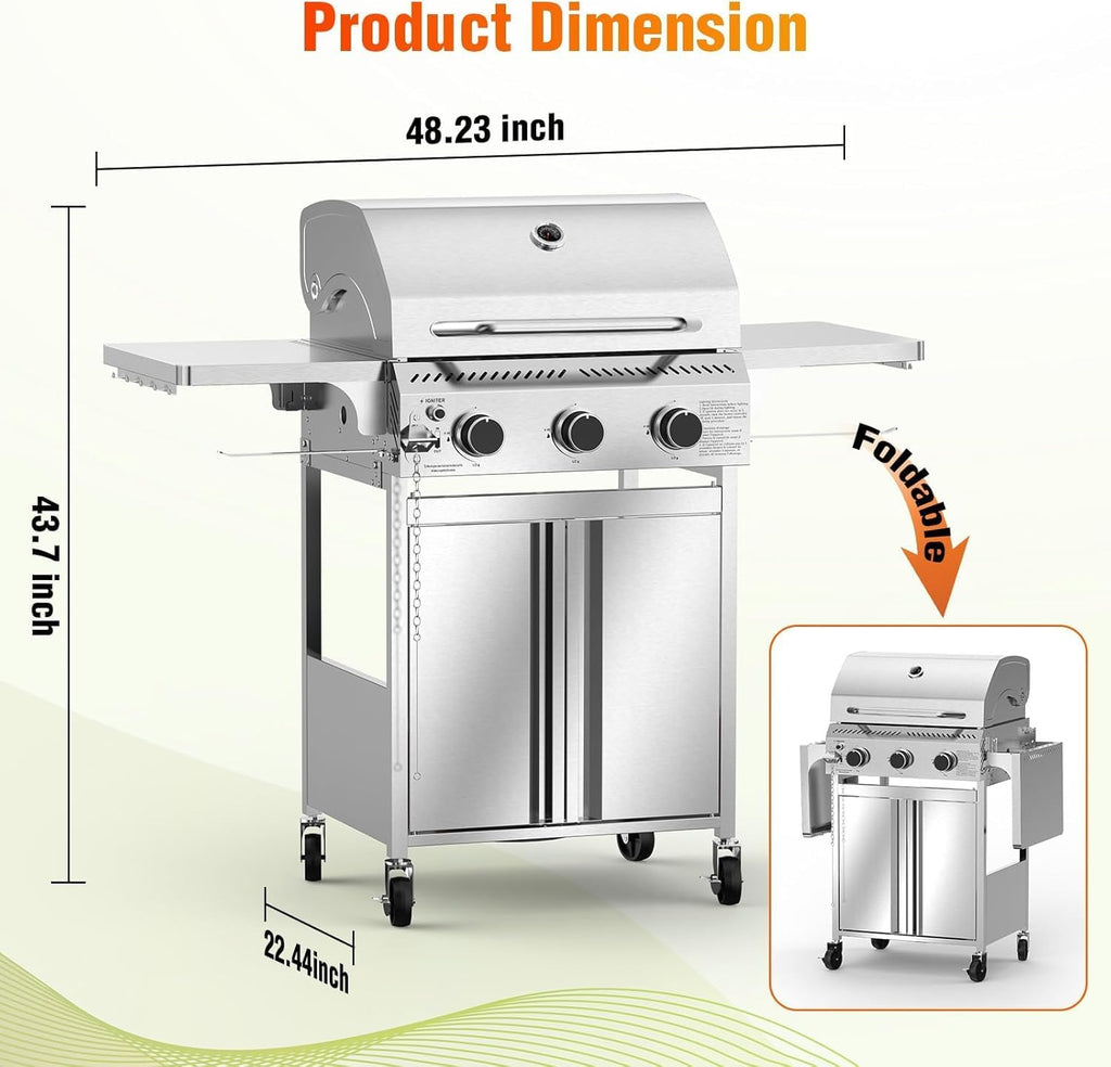3-Burner Propane BBQ Grill