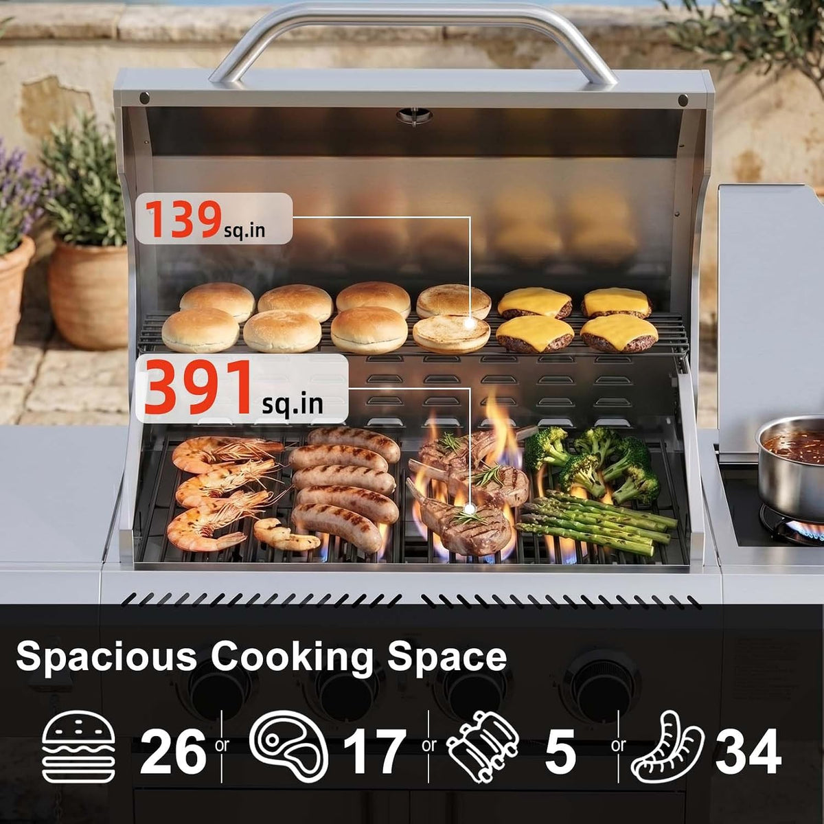 4-Burner Propane BBQ Grill