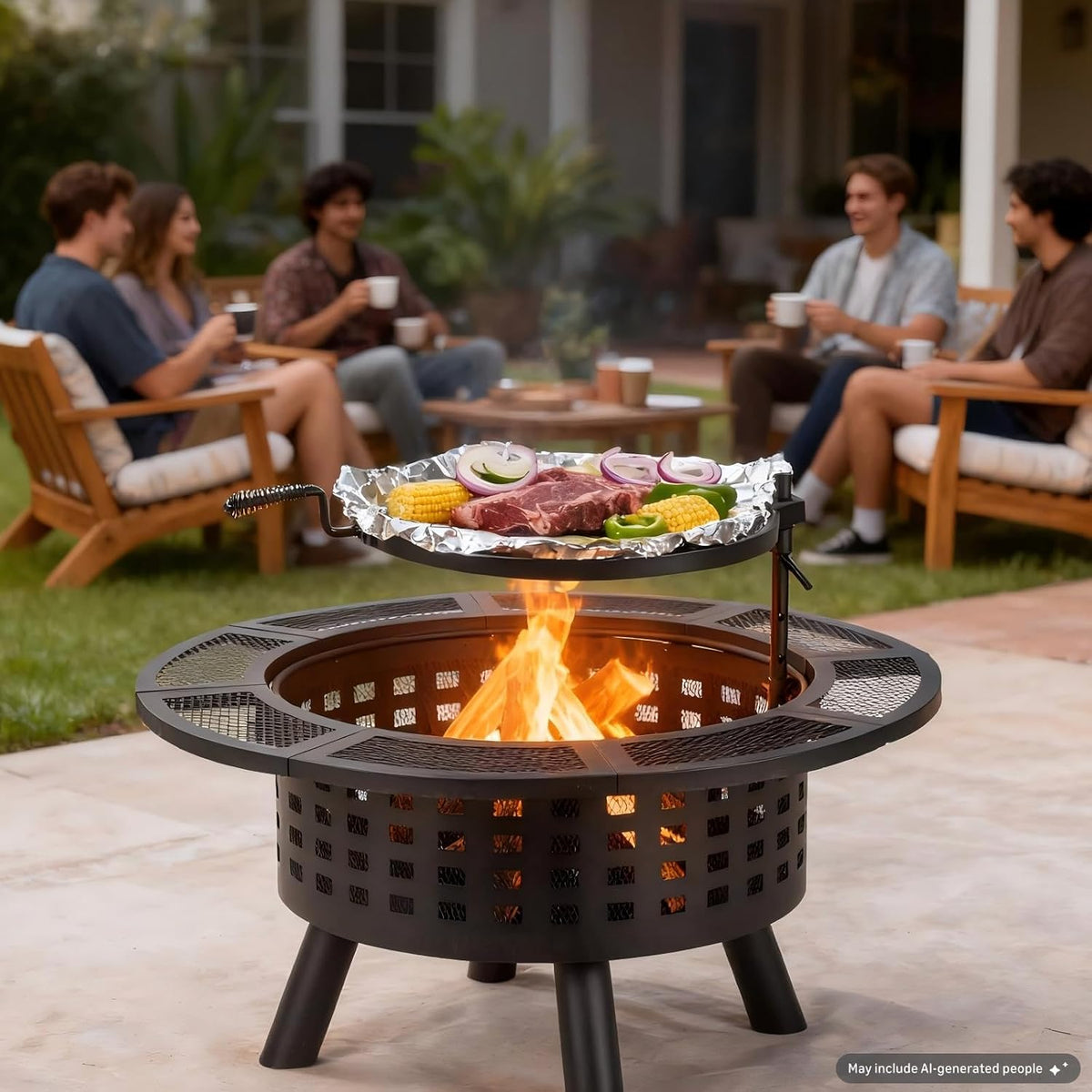 36" 3-in-1 Fire Pit Table