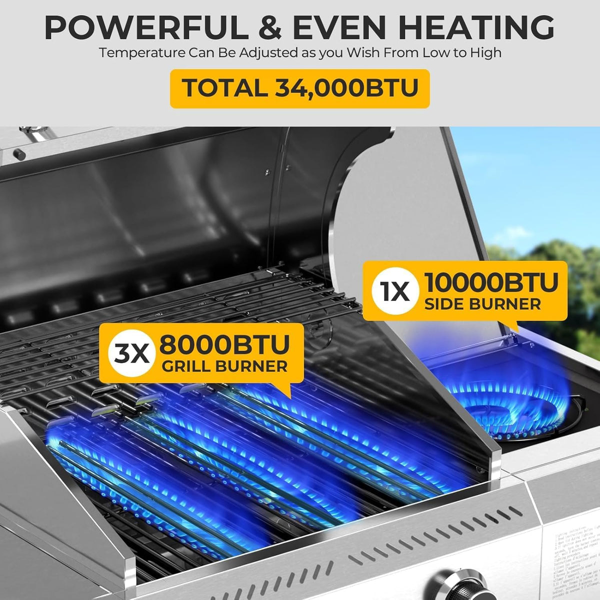 3-Burner Propane BBQ Grill