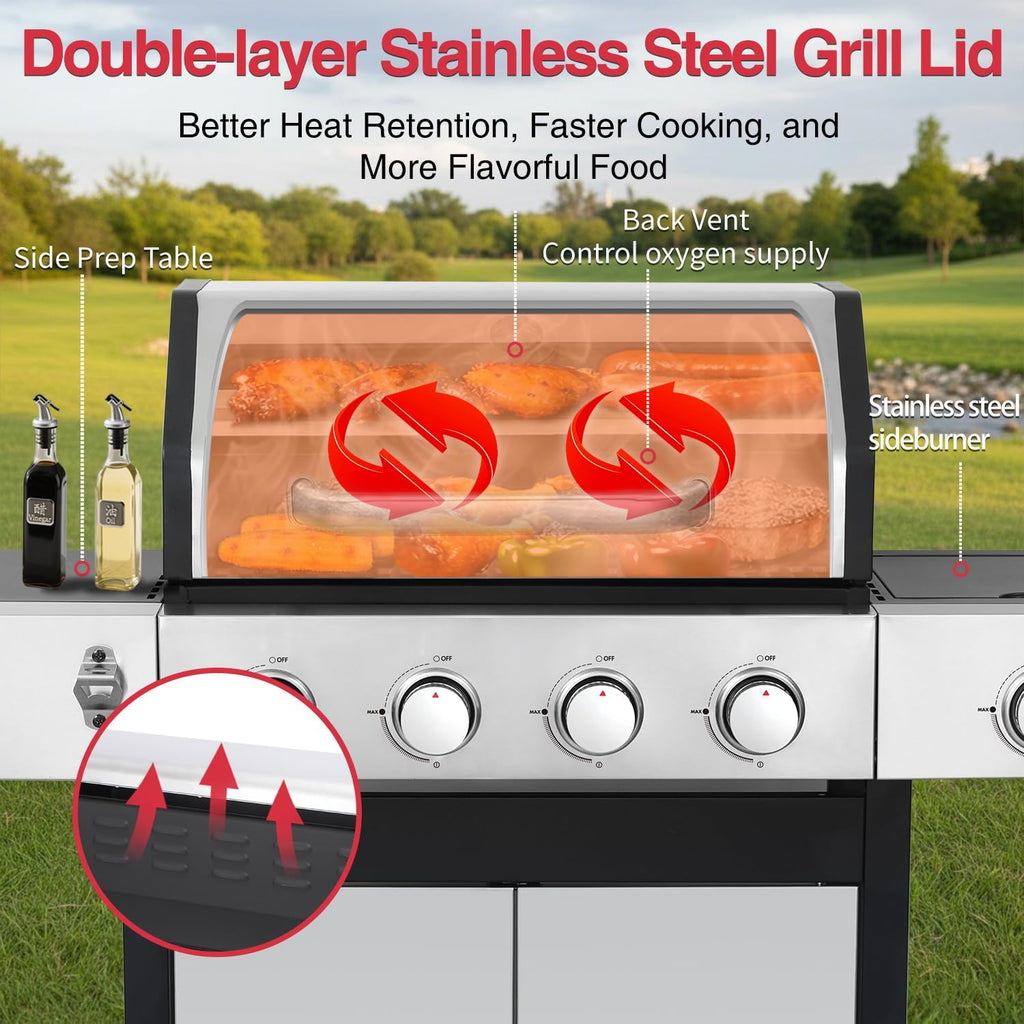 4-Burner Propane BBQ Grill