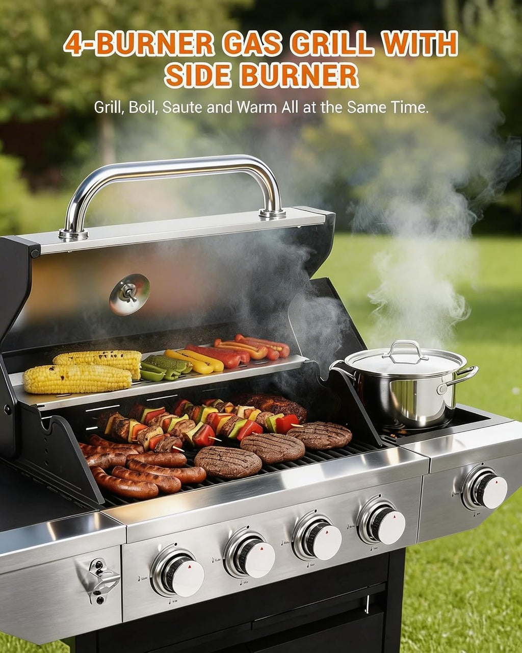4-Burner Propane BBQ Grill