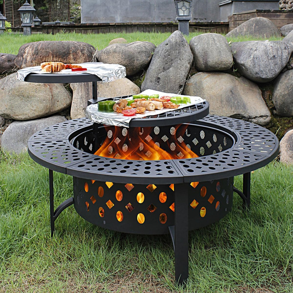 42" Fire Pit with Grills & Lid