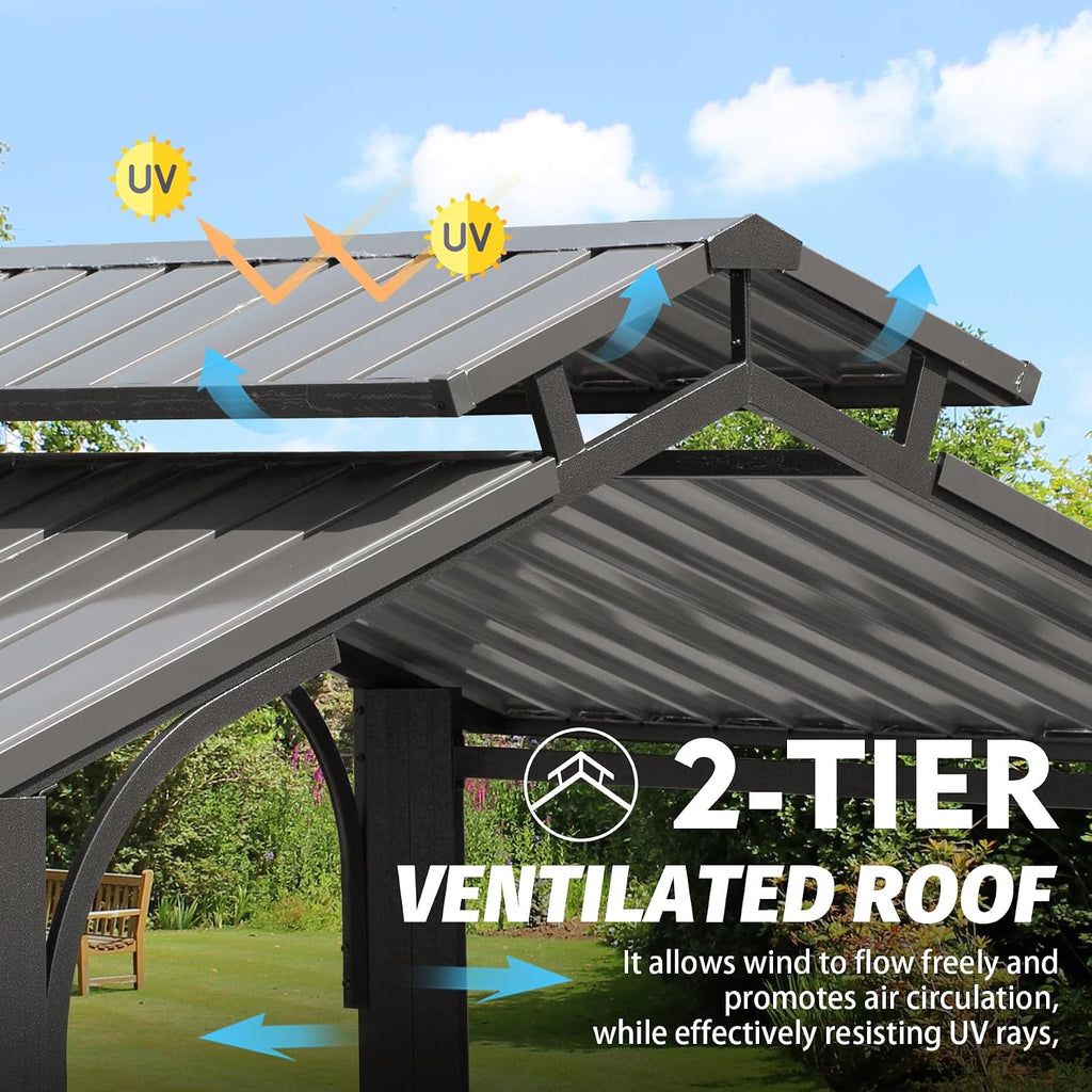 8x5 Hardtop Grill Gazebo