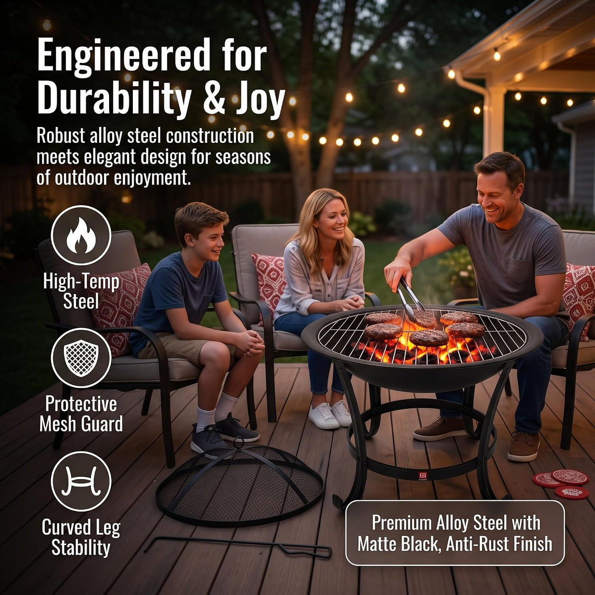22" 2-in-1 Fire Pit