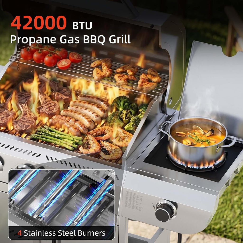 4-Burner Propane BBQ Grill