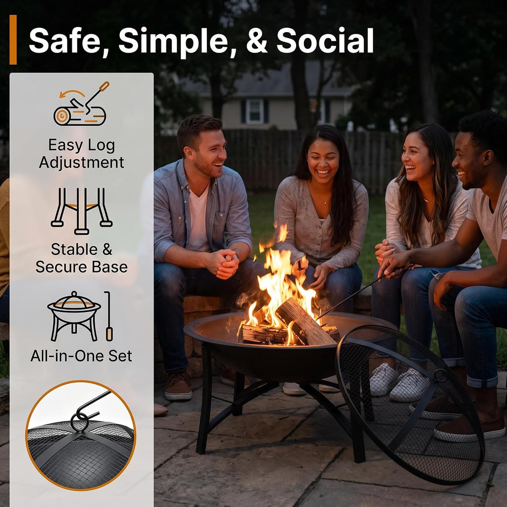 22" Wood Burning Fire Pit