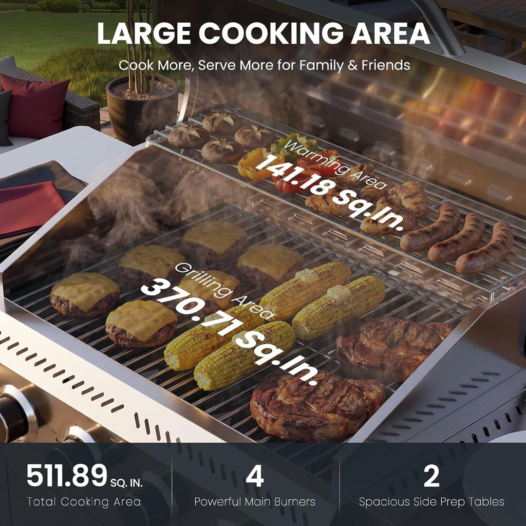 4-Burner Propane BBQ Grill