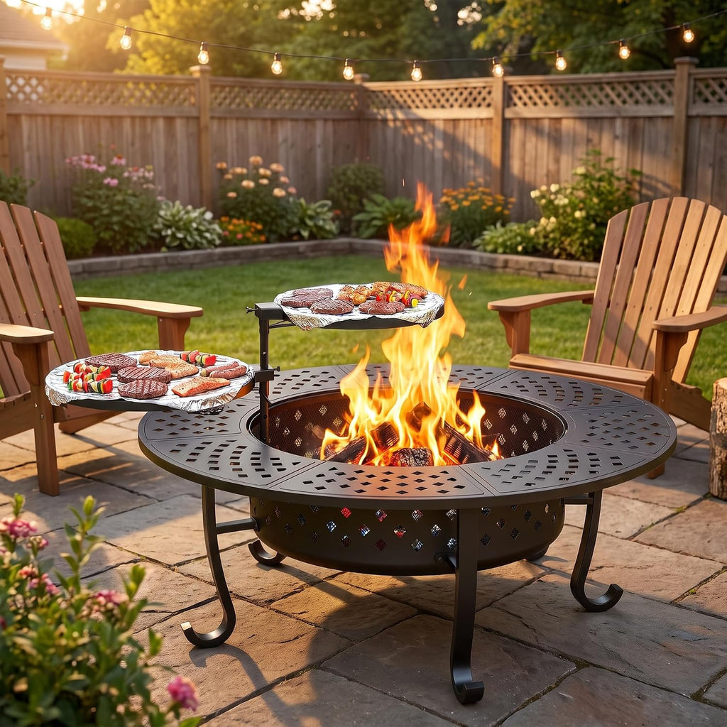 43" Fire Pit with Grills & Lid