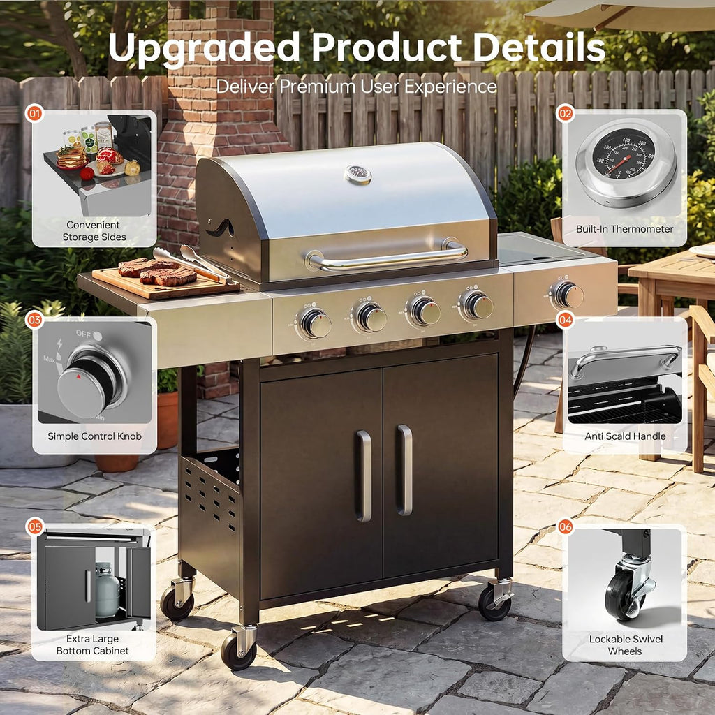 4-Burner Propane BBQ Grill