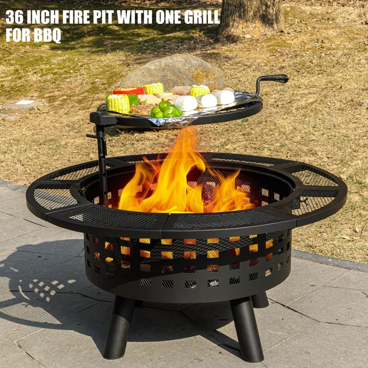 36" 3-in-1 Fire Pit Table