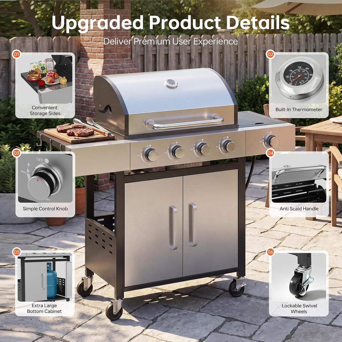 4-Burner Propane BBQ Grill