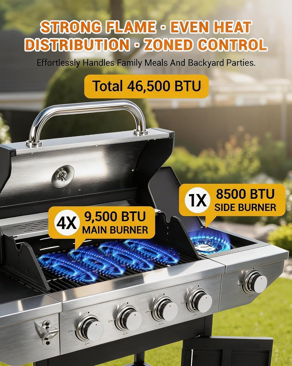 4-Burner Propane BBQ Grill