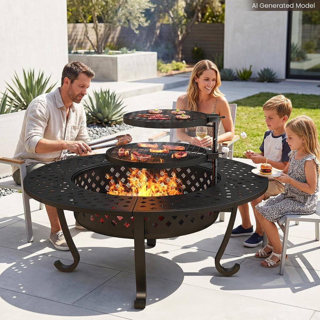 48" Fire Pit with Grills & Lid