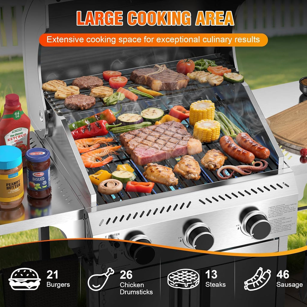 3-Burner Propane BBQ Grill