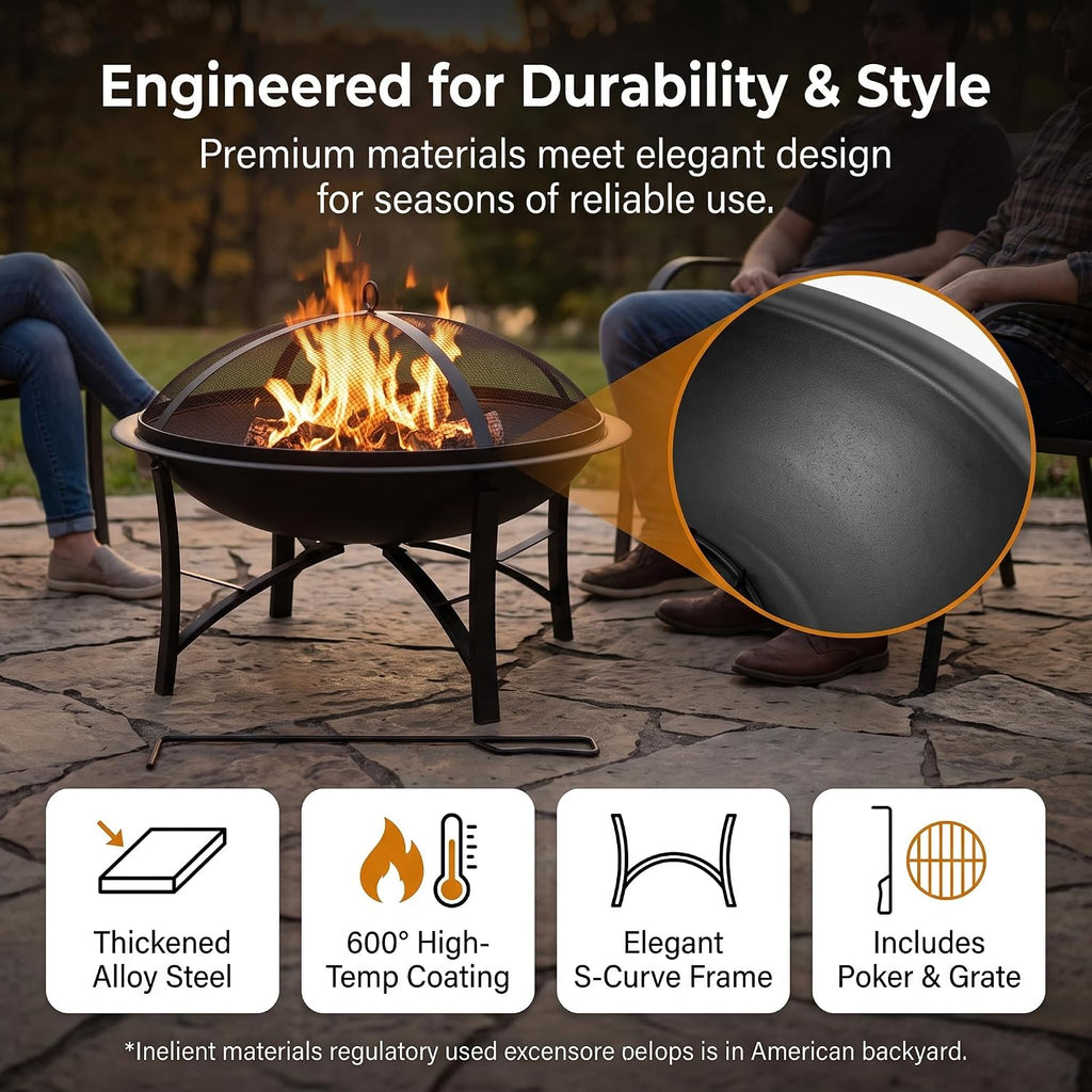22" Wood Burning Fire Pit
