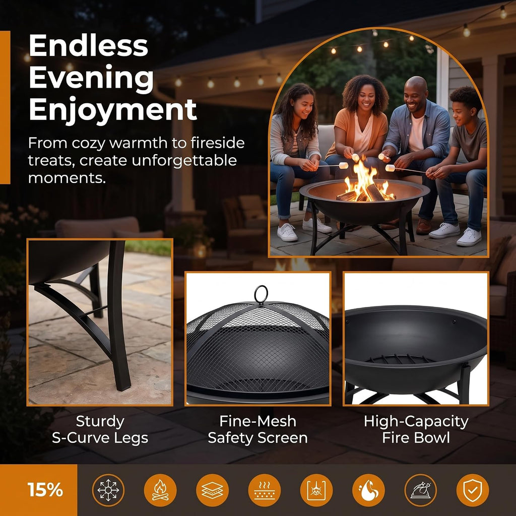 22" Wood Burning Fire Pit