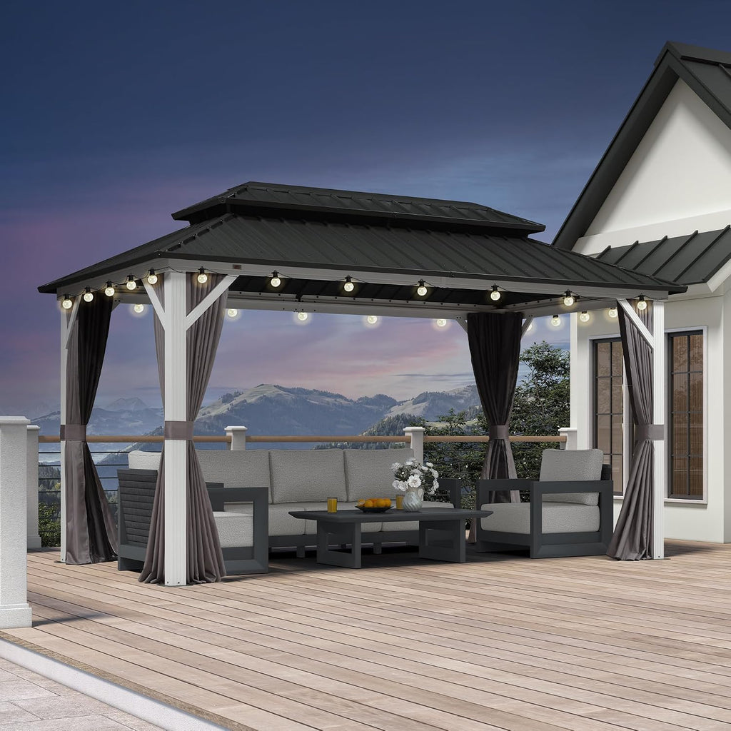 8'x14' White Frame Gazebo