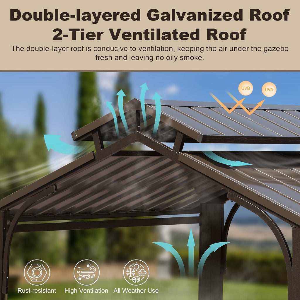 8x5FT Hardtop Grill Gazebo