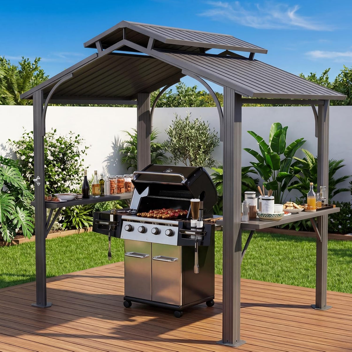 8x5 Hardtop Grill Gazebo