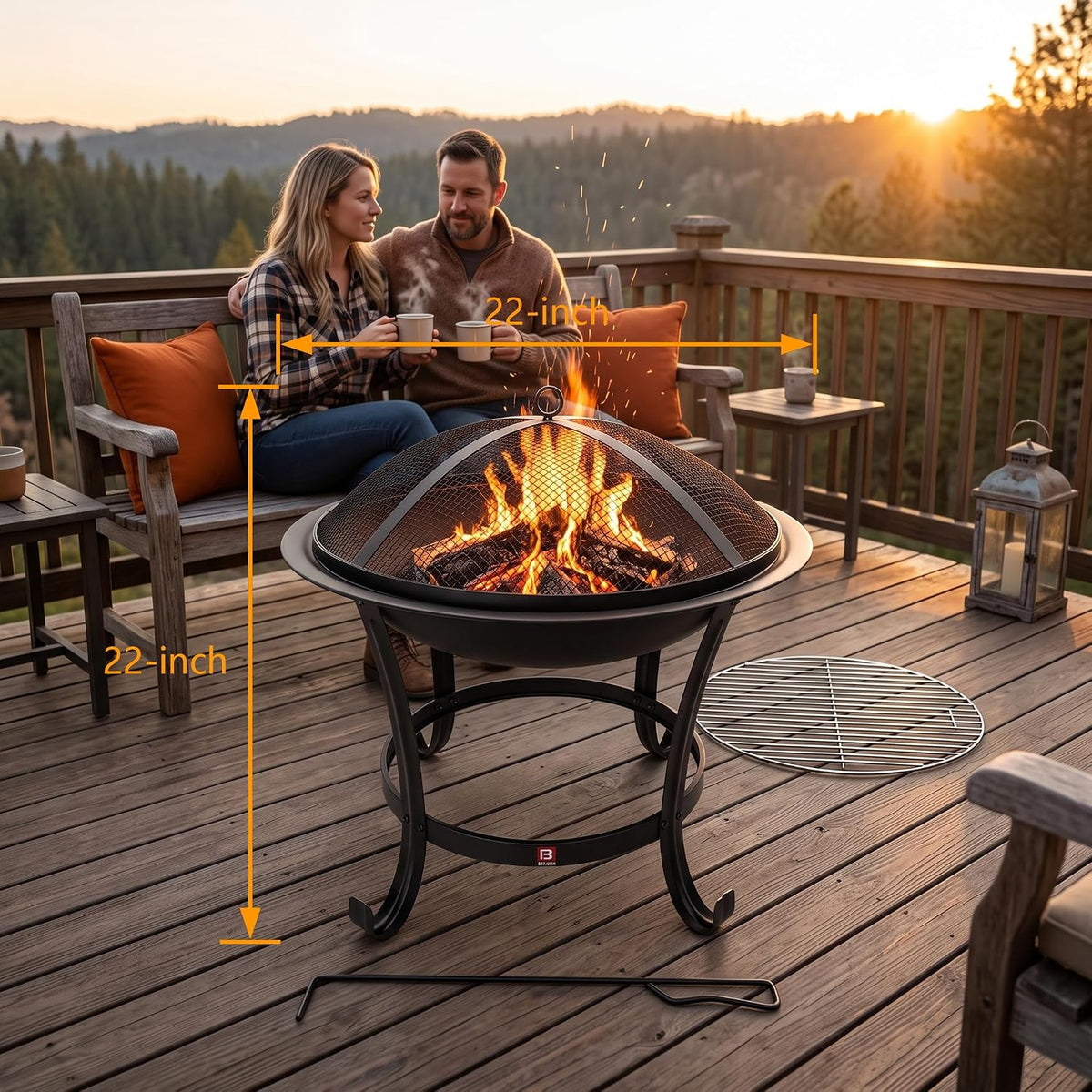 22" 2-in-1 Fire Pit