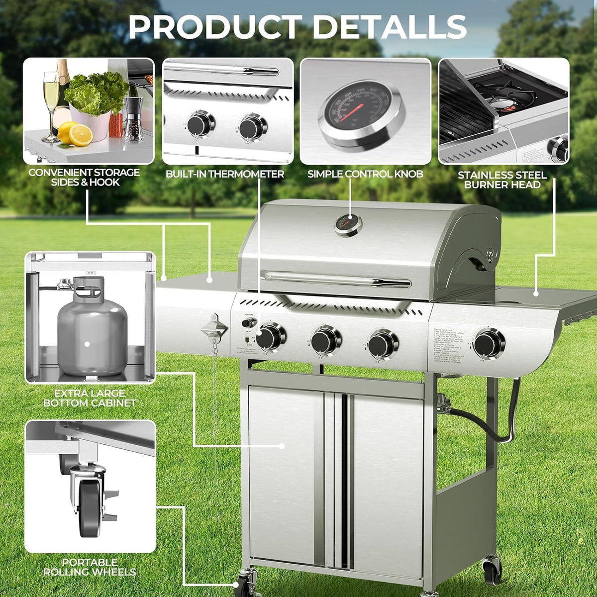 3-Burner Propane BBQ Grill