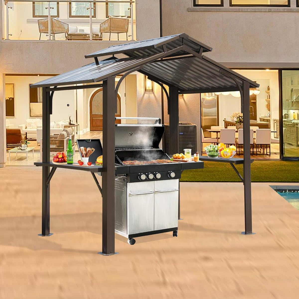 8x5FT Hardtop Grill Gazebo