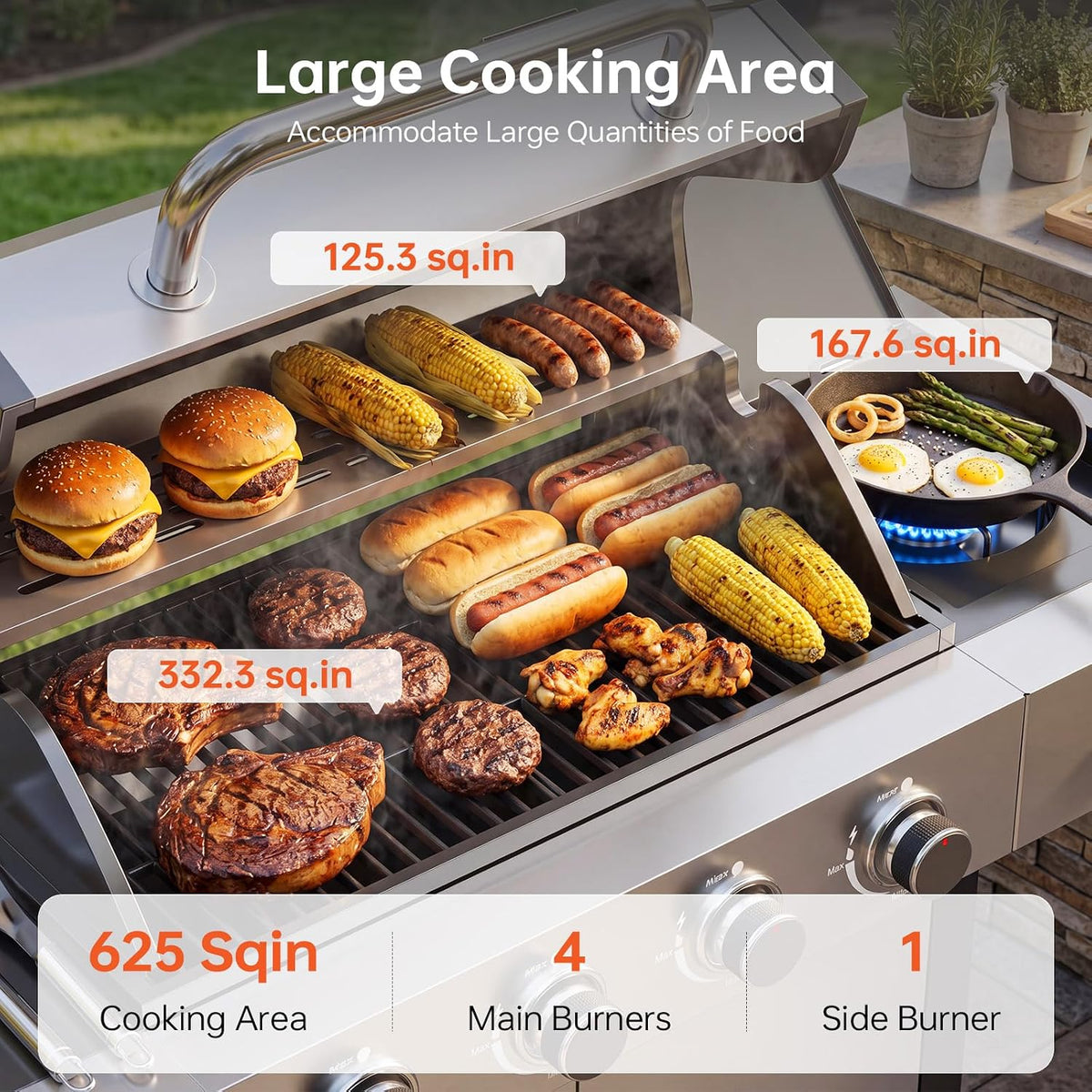 4-Burner Propane BBQ Grill