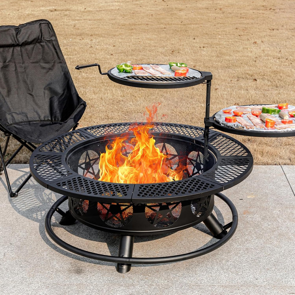 36" Fire Pit with Grills & Lid