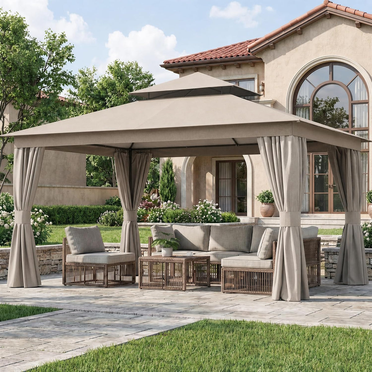 10'x12' Double Roof Gazebo Canopy