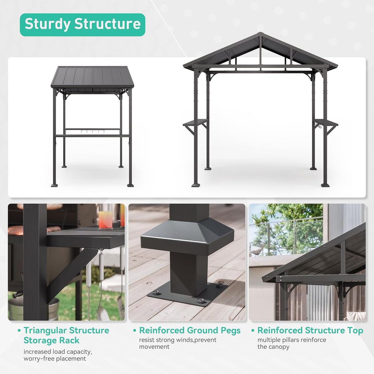 8'x5' Hardtop BBQ Gazebo