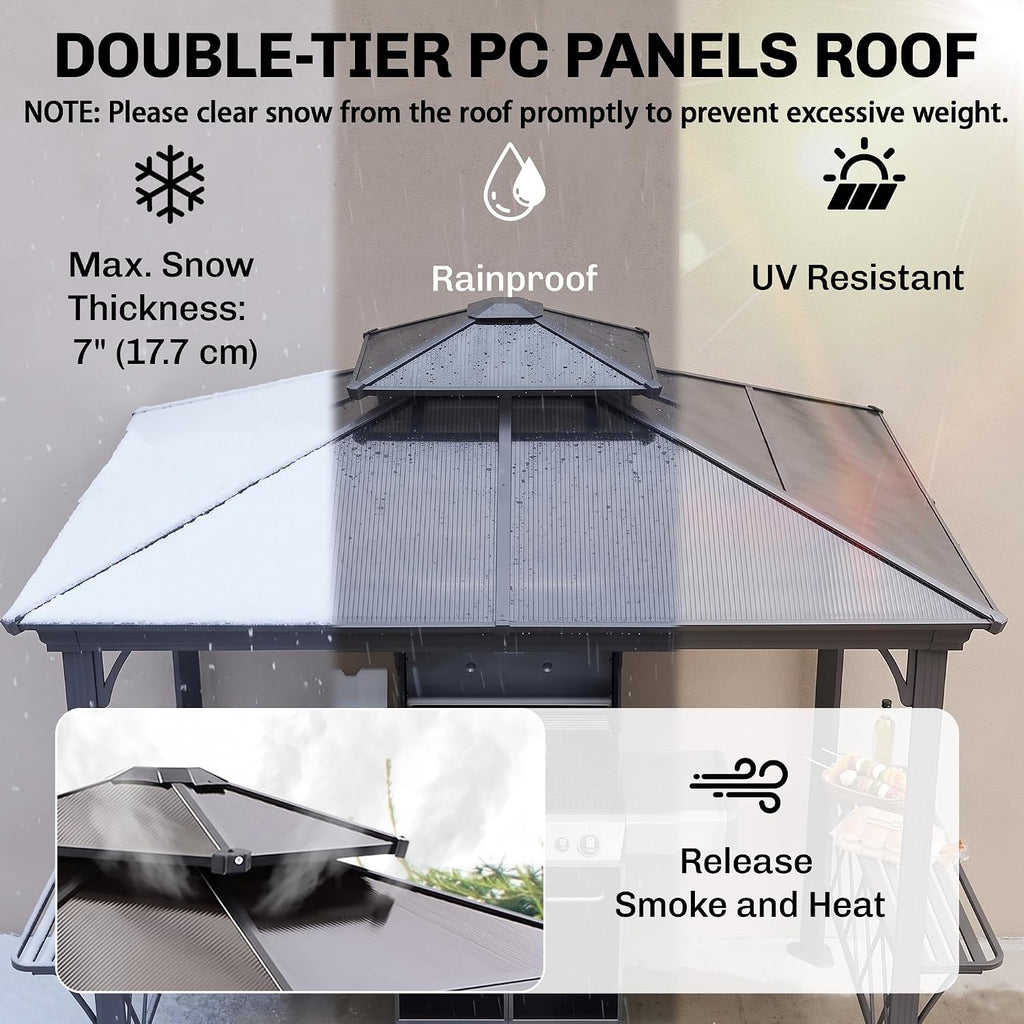 9x5 FT Hardtop Grill Gazebo