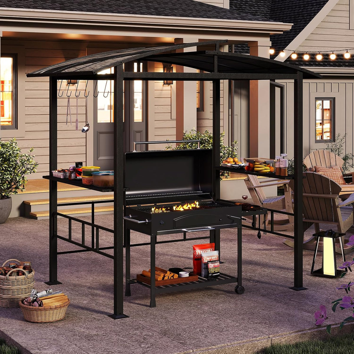 8x5 FT Hardtop Grill Gazebo