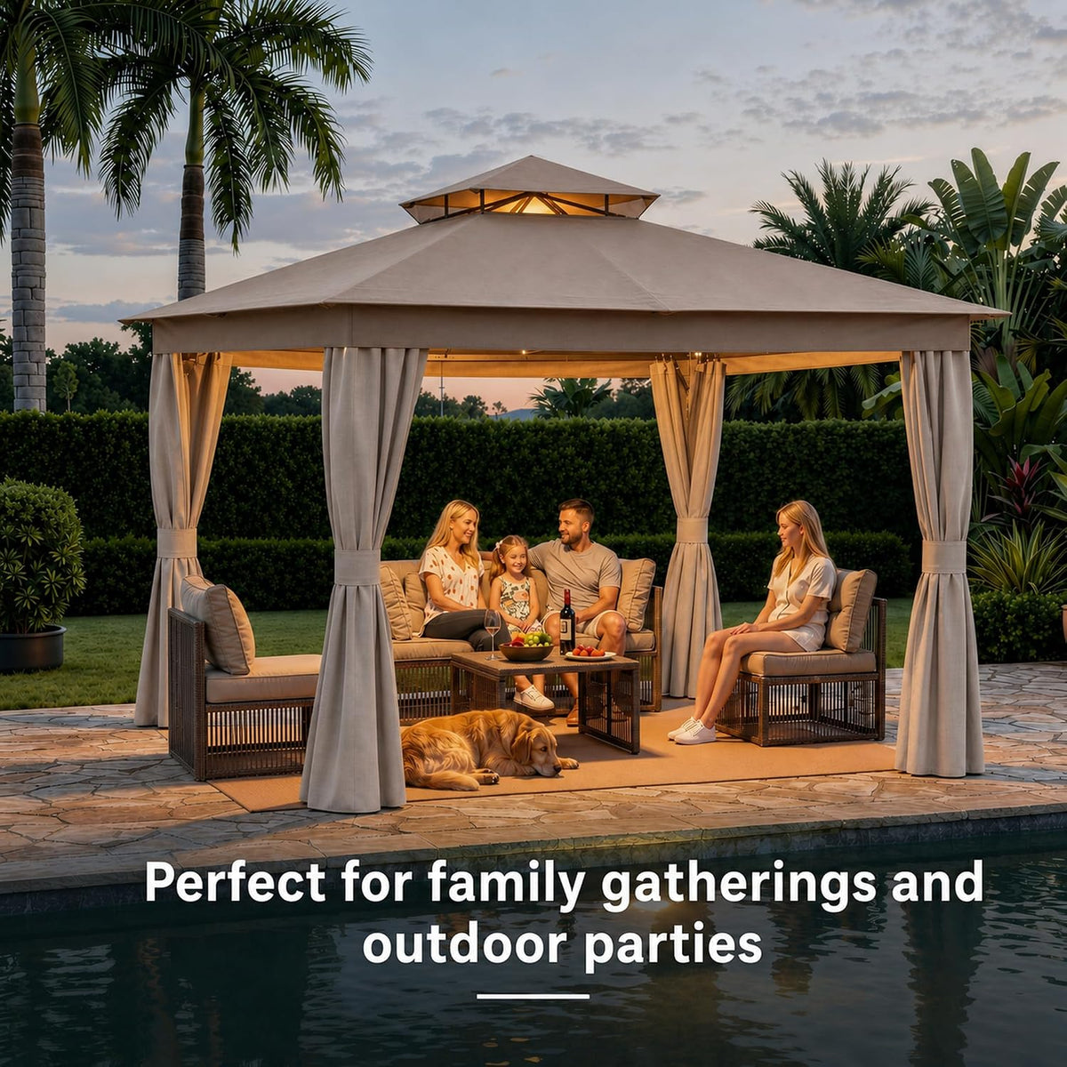 10'x12' Double Roof Gazebo Canopy