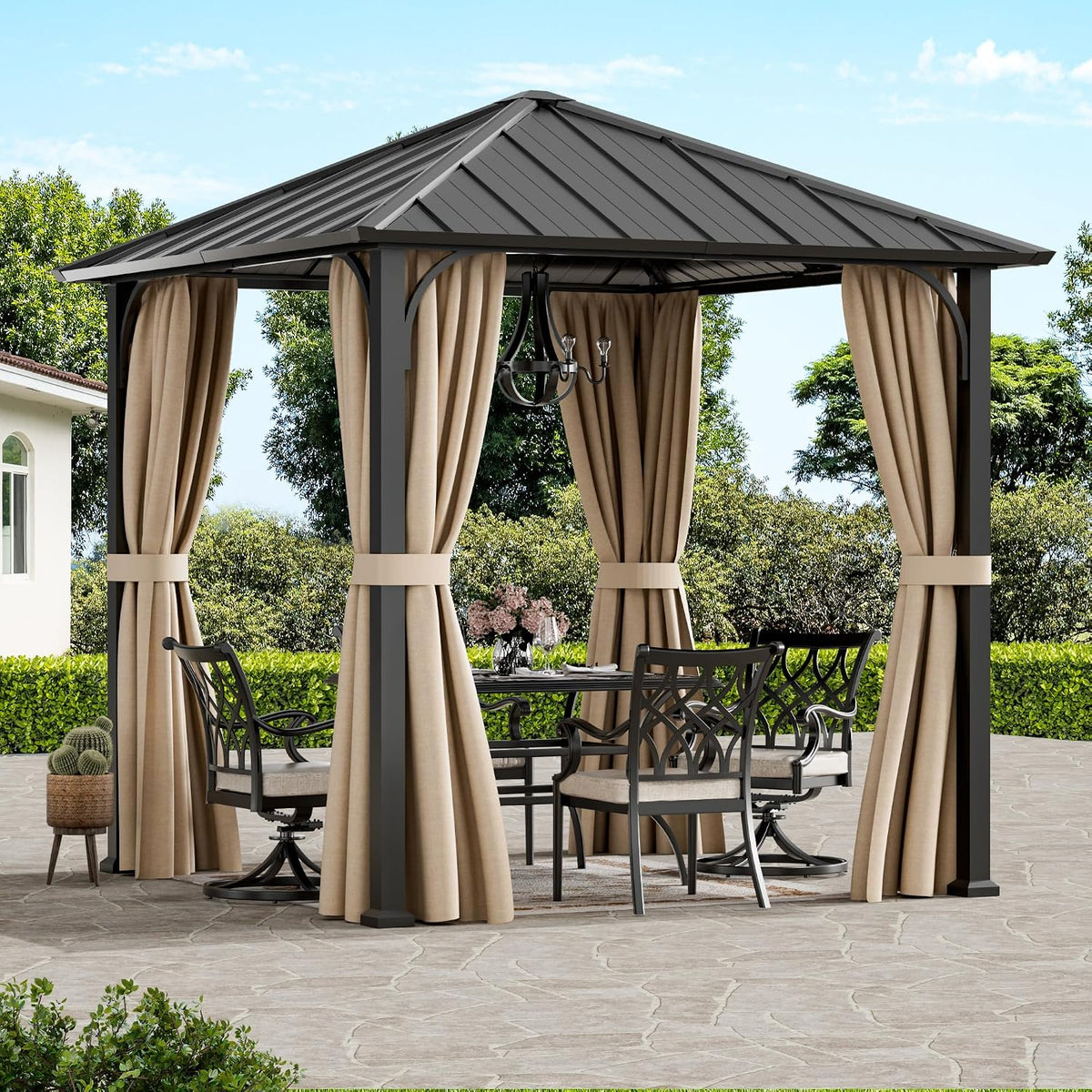 Modern Shade 8x8 Hardtop Gazebo Black