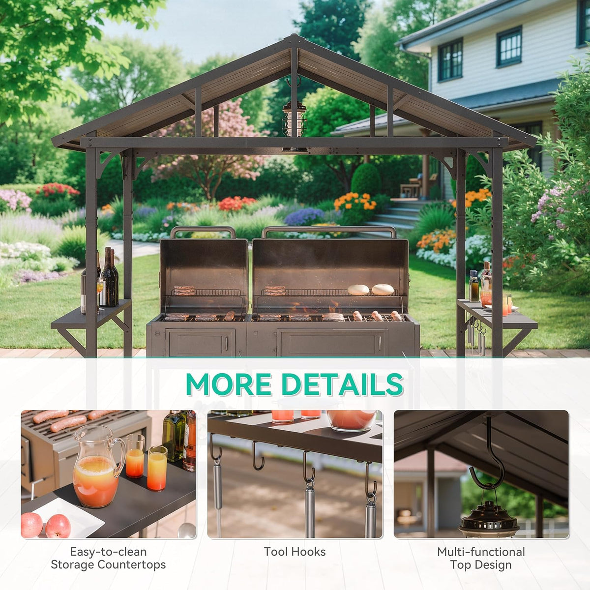 8'x5' Hardtop BBQ Gazebo