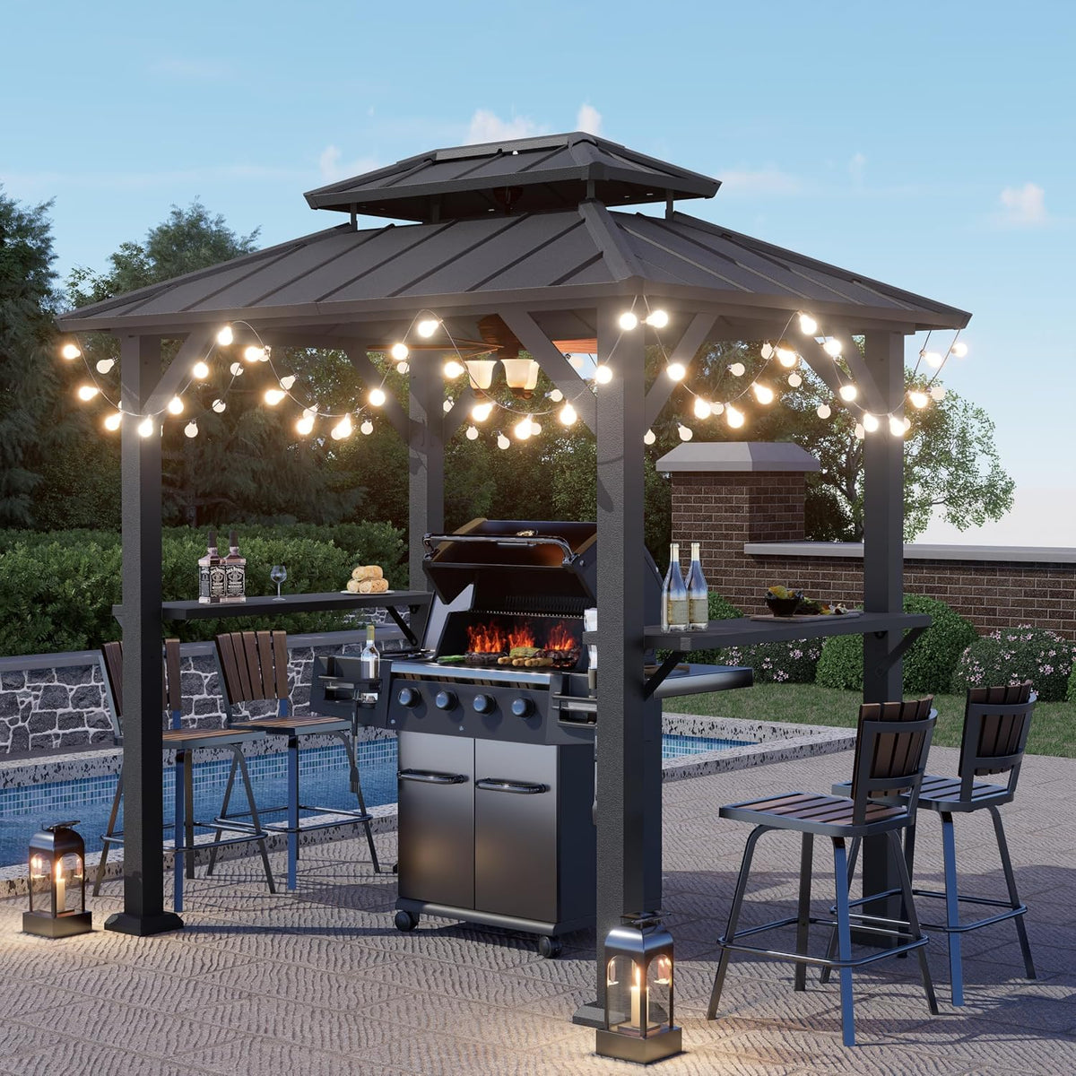 8'x6' Hardtop Grill Gazebo
