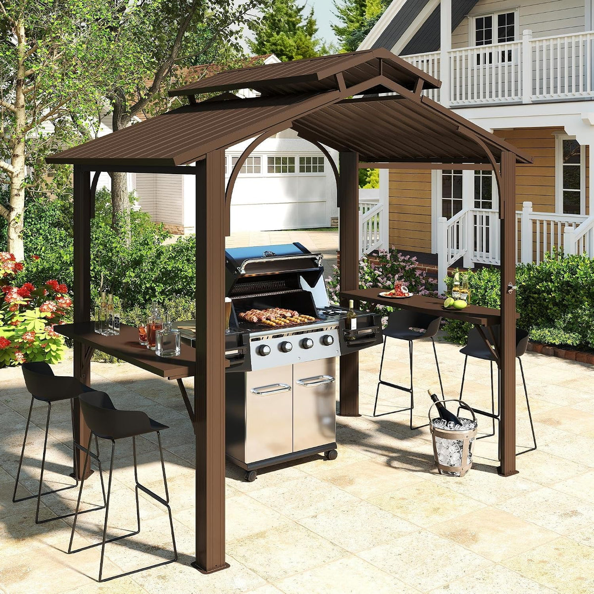 8x5FT Hardtop Grill Gazebo