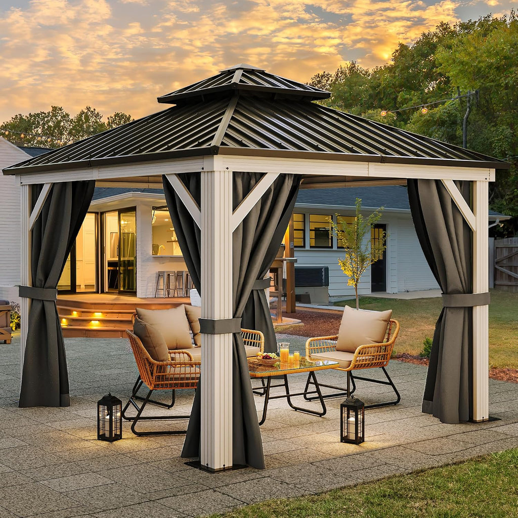 10X10FT Hardtop Aluminum Gazebo