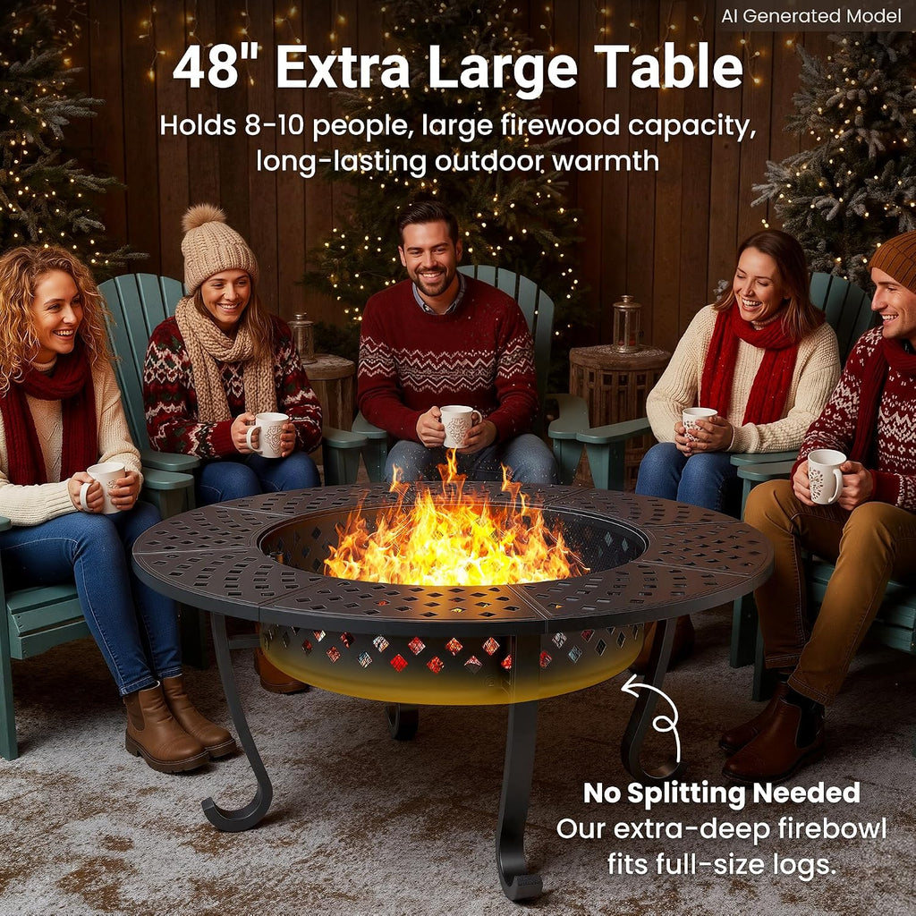 48" Fire Pit with Grills & Lid