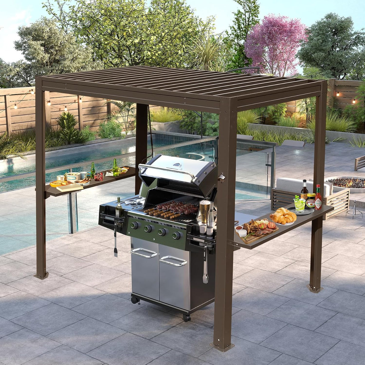 8X5FT Hardtop Outdoor Grill Gazebo