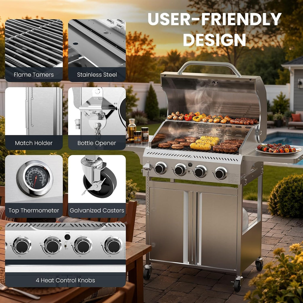 4-Burner Propane BBQ Grill